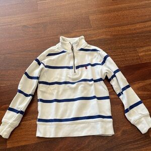 Polo by Ralph Lauren Men's Zip-Up Sweater in White and Blue